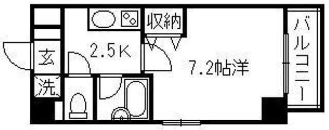 エールマンスリー広島駅北弐番館 1K 間取り