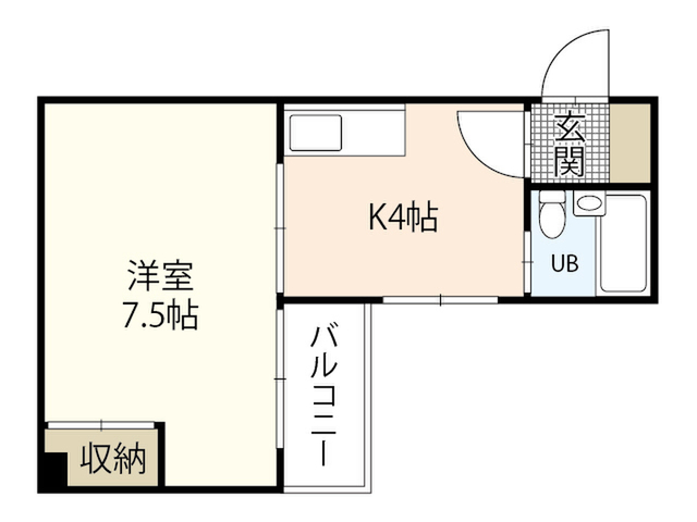 エールマンスリー横川 七番館 1K 間取り