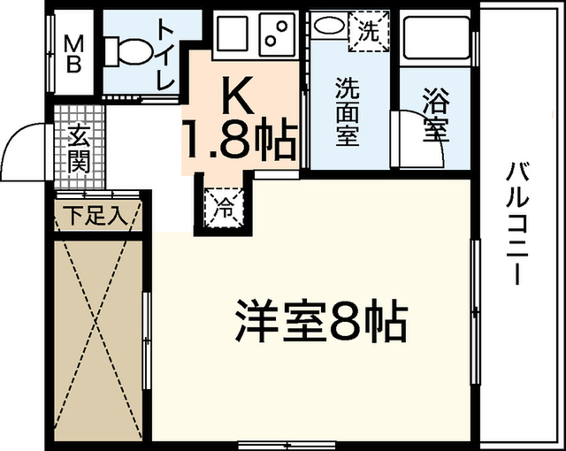 エールマンスリー広島駅弐番館 1K 間取り