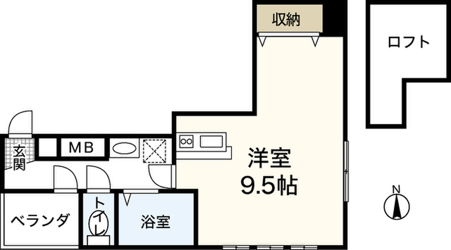 エールマンスリー幟町　参番館 1R 間取り