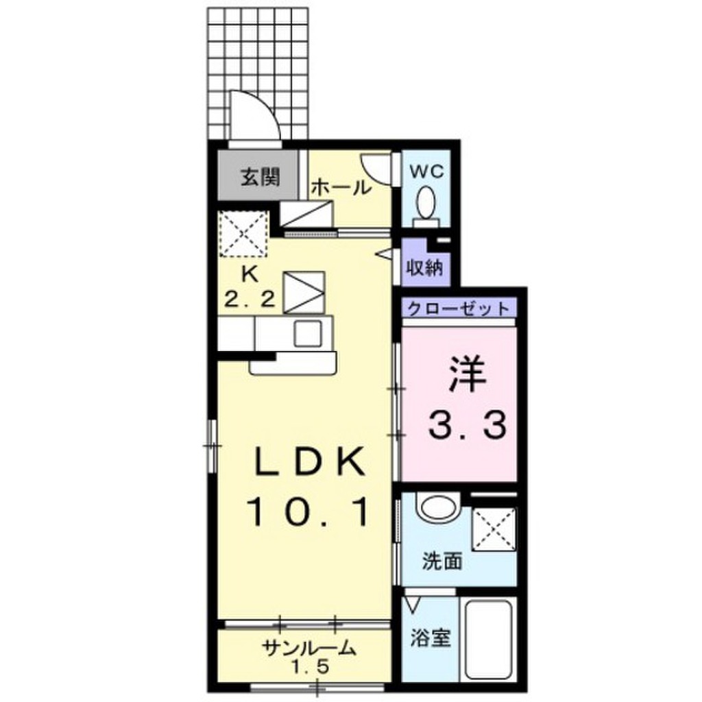 人気の対面式キッチン サンルーム付の１ldk物件 岡山県岡山市北区旭本町の賃貸アパート 良和ハウス