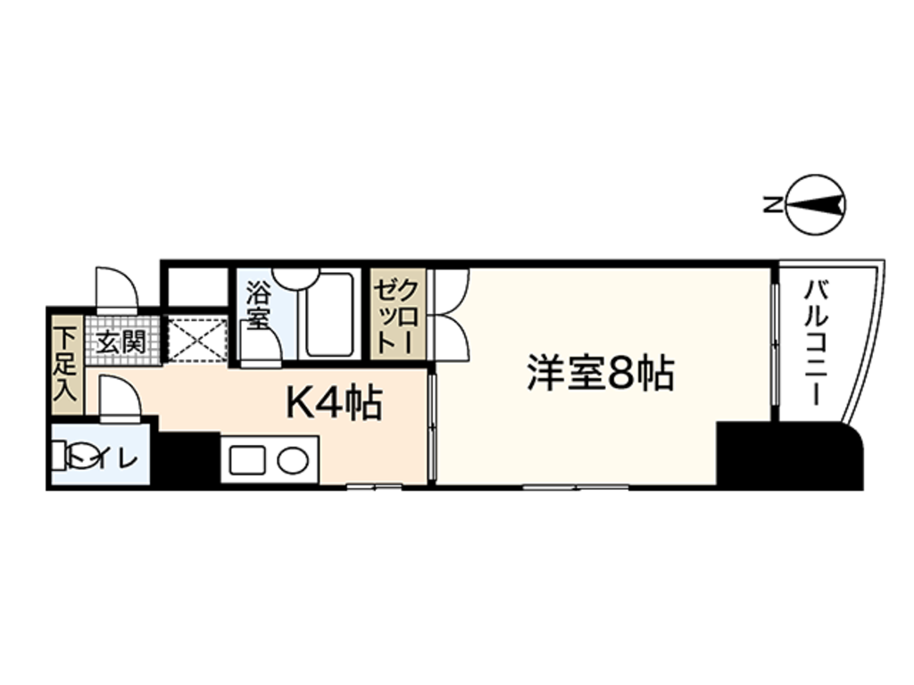 エールマンスリー東白島 壱番館 1K 間取り エールマンスリー東白島 壱番館 1K 間取り