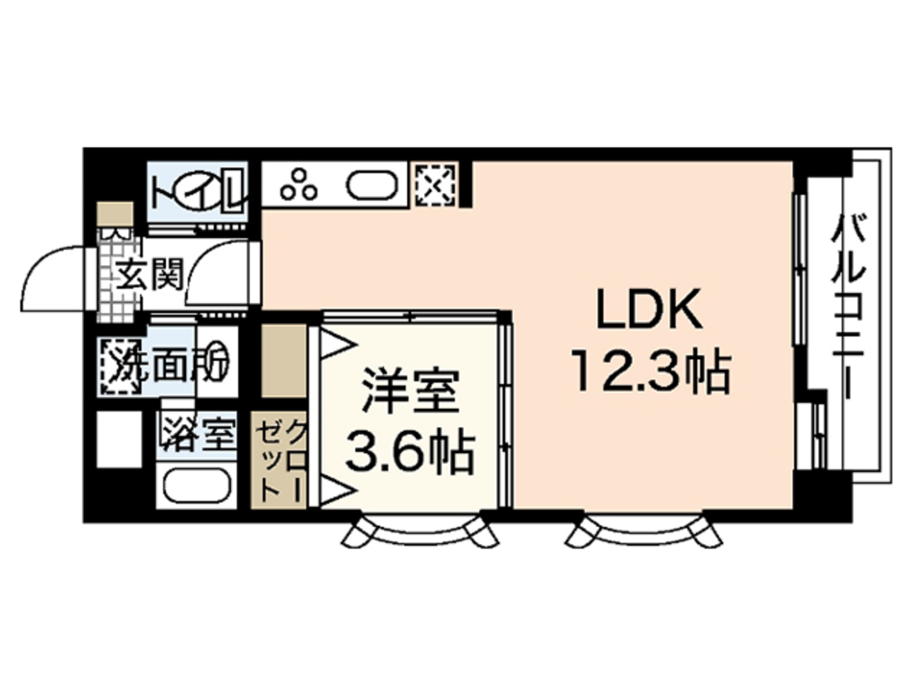 エールマンスリー横川 壱番館 1LDK 間取り エールマンスリー横川 壱番館 1LDK 間取り