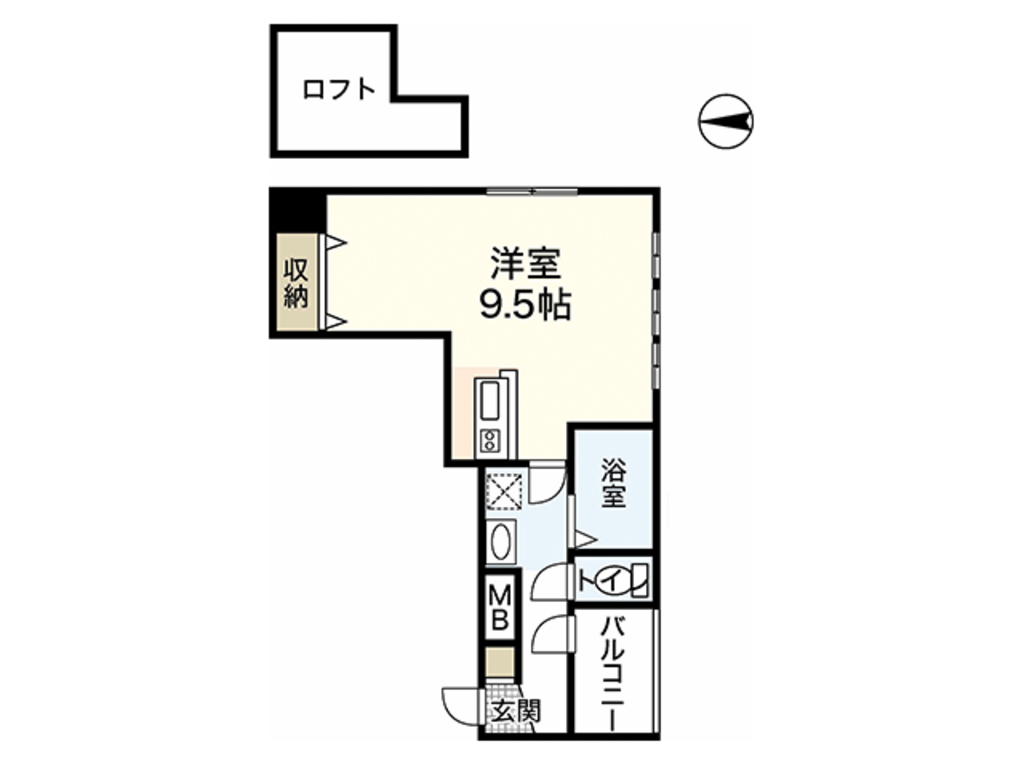 エールマンスリー幟町　参番館 1R 間取り
