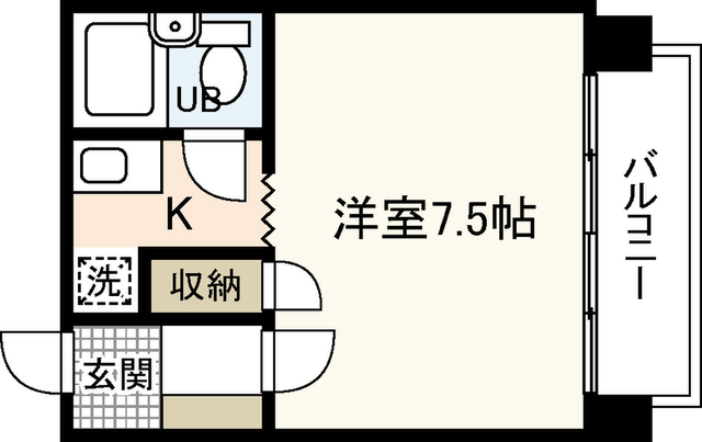 エールマンスリー広島駅北参番館 1K 間取り