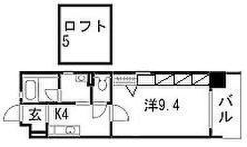 エールマンスリーマツダスタジアム前 1K 間取り