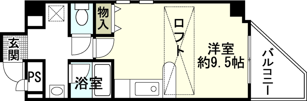 エールマンスリー幟町　参番館 1R 間取り