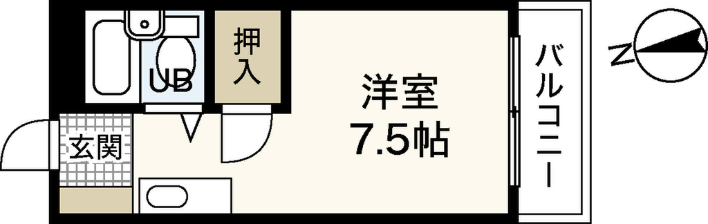 エールマンスリー舟入 1R 間取り
