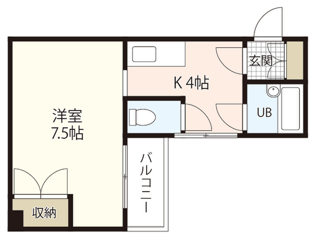 エールマンスリー横川 七番館 1K 間取り